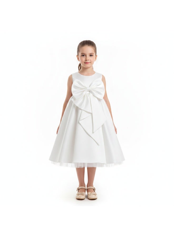 D'Daniela Satin Bow A-Line Dress - Image 1